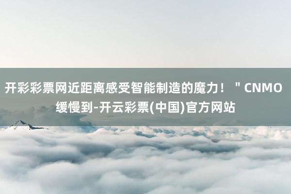 开彩彩票网近距离感受智能制造的魔力！＂CNMO 缓慢到-开云彩票(中国)官方网站