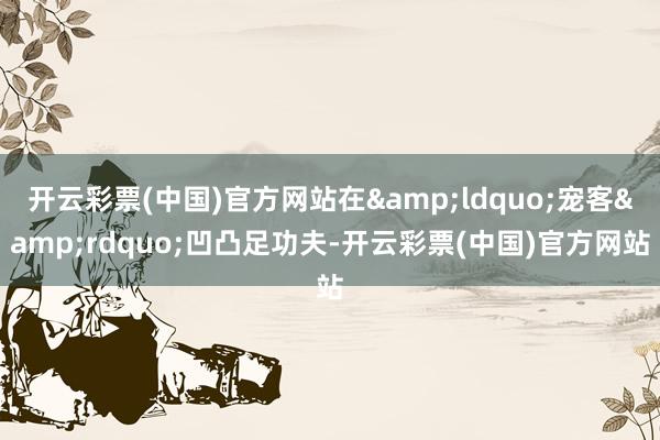 开云彩票(中国)官方网站在&ldquo;宠客&rdquo;凹凸足功夫-开云彩票(中国)官方网站