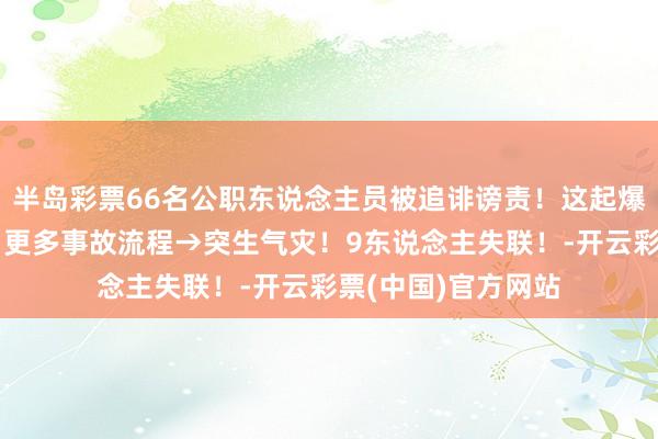 半岛彩票66名公职东说念主员被追诽谤责！这起爆炸事故本可幸免！更多事故流程→突生气灾！9东说念主失联！-开云彩票(中国)官方网站