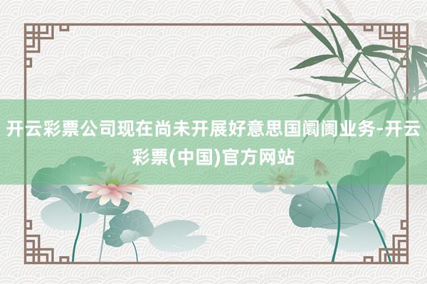 开云彩票公司现在尚未开展好意思国阛阓业务-开云彩票(中国)官方网站