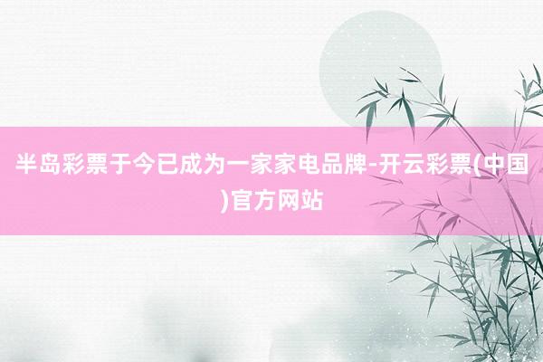 半岛彩票于今已成为一家家电品牌-开云彩票(中国)官方网站