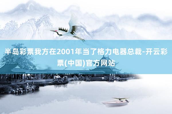 半岛彩票我方在2001年当了格力电器总裁-开云彩票(中国)官方网站